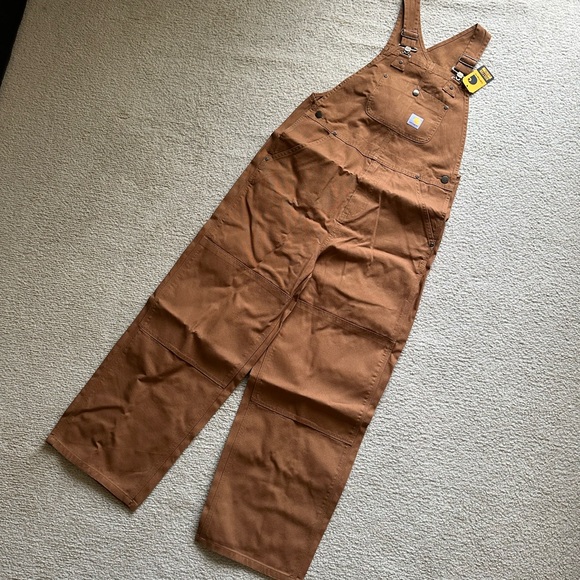 NWT Carhartt Brown CM8603 Loose Fit Canvas Bib Overalls - Picture 4 of 6